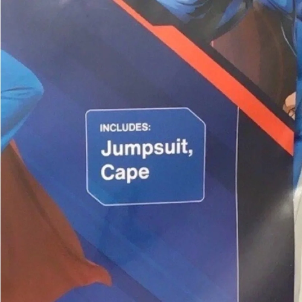 DC Superman Blue & Red Kids Jumpsuit Costume with Cape